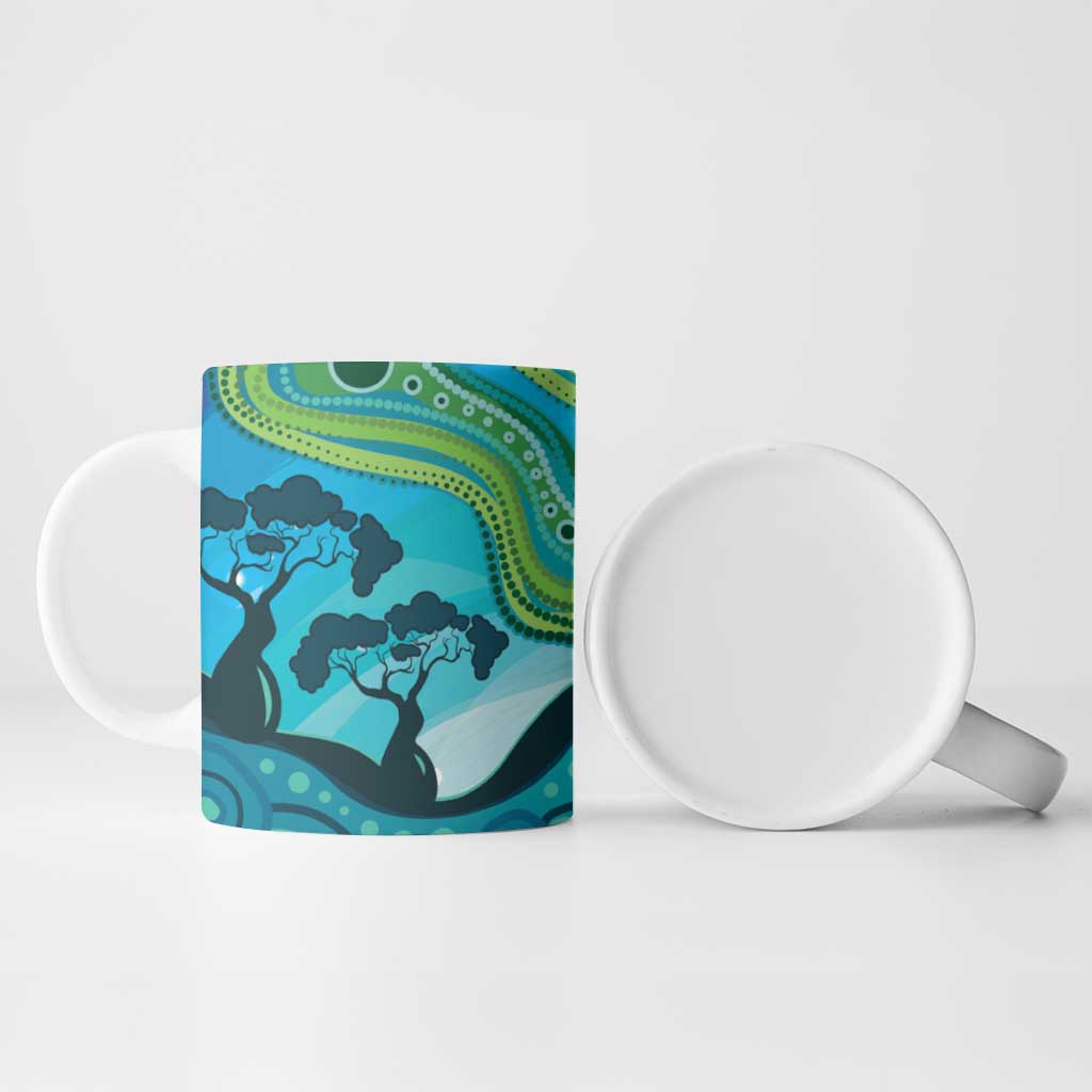Aussie Aurora Borealis Aboriginal Art Ceramic Mug