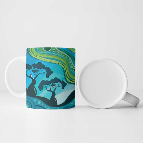 Aussie Aurora Borealis Aboriginal Art Ceramic Mug