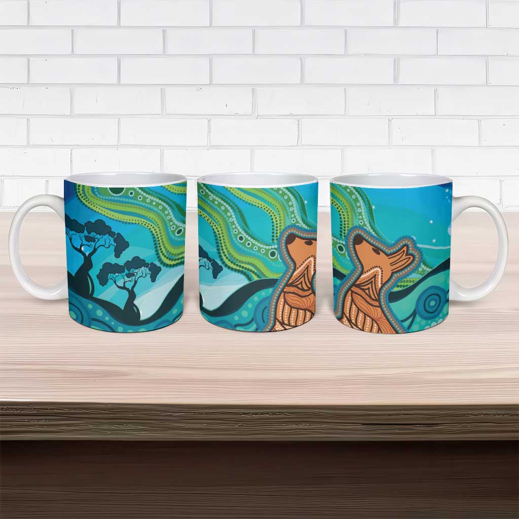 Aussie Aurora Borealis Aboriginal Art Ceramic Mug