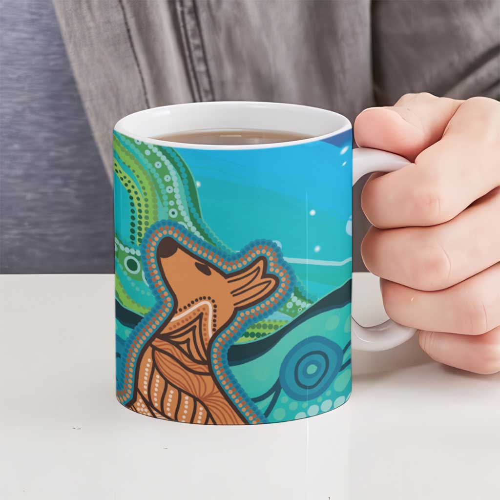 Aussie Aurora Borealis Aboriginal Art Ceramic Mug