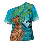 Aussie Aurora Borealis Aboriginal Art Cross Shoulder Shirt