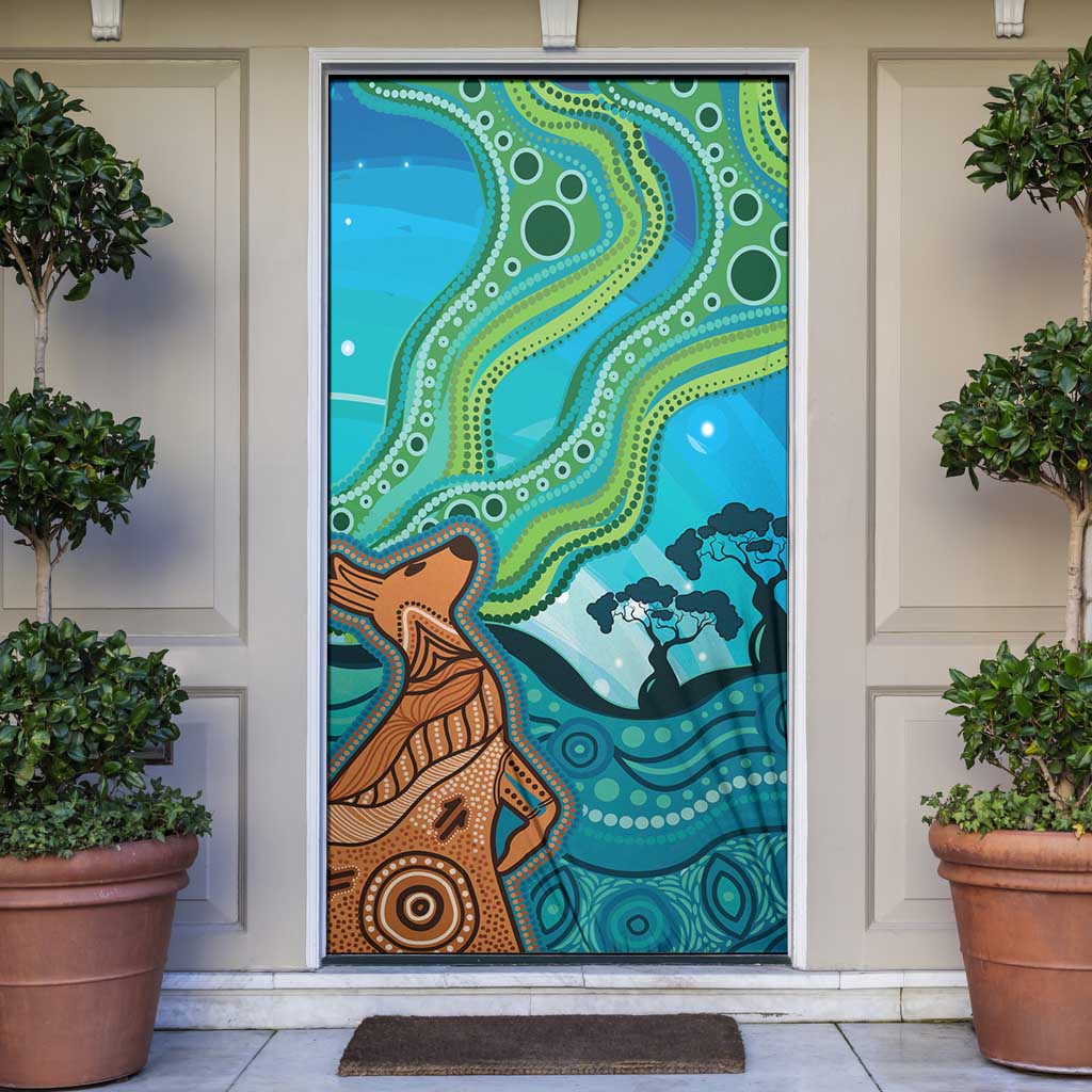 Aussie Aurora Borealis Aboriginal Art Door Cover