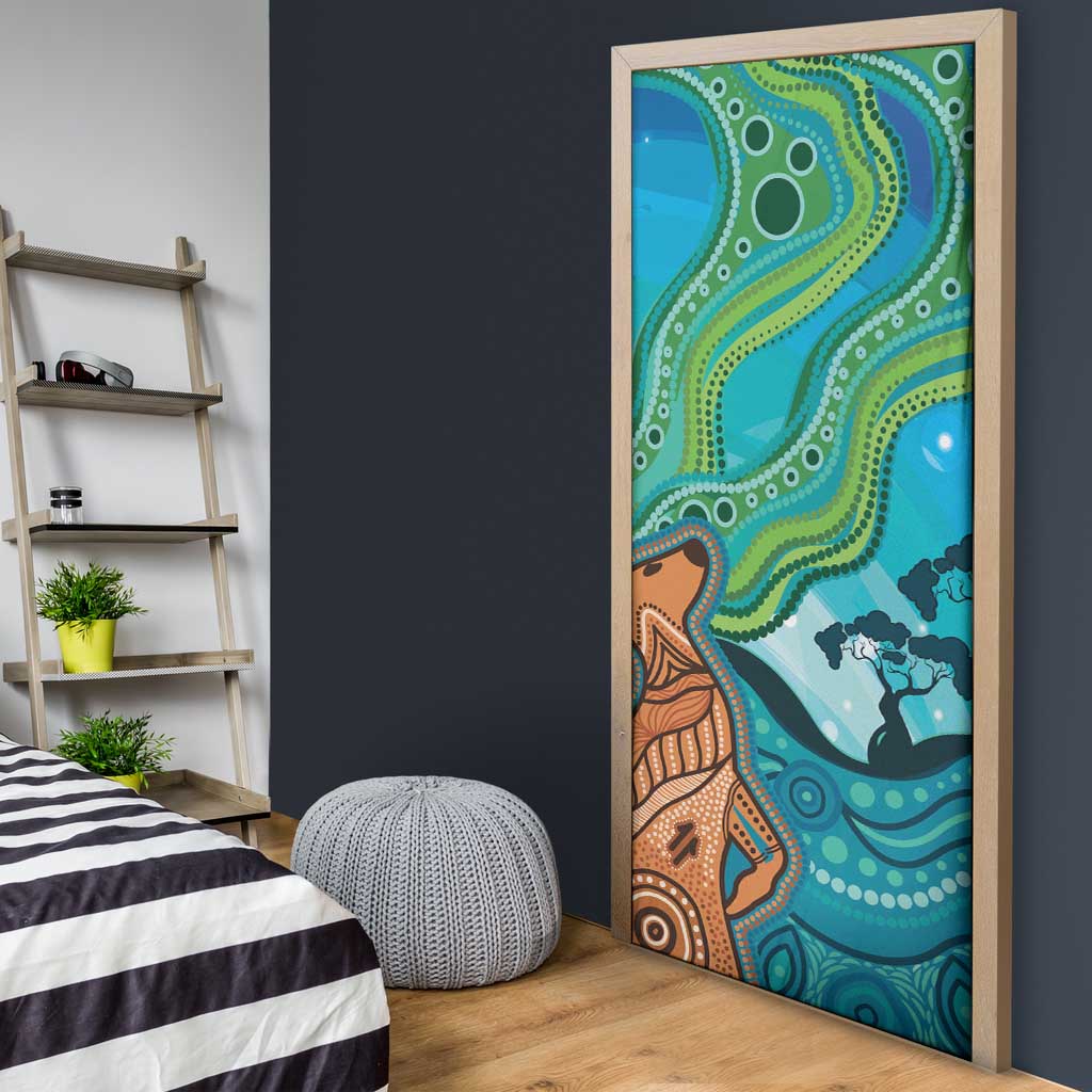Aussie Aurora Borealis Aboriginal Art Door Cover