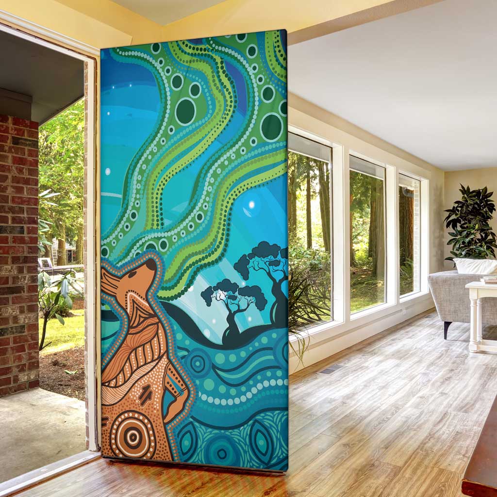 Aussie Aurora Borealis Aboriginal Art Door Cover