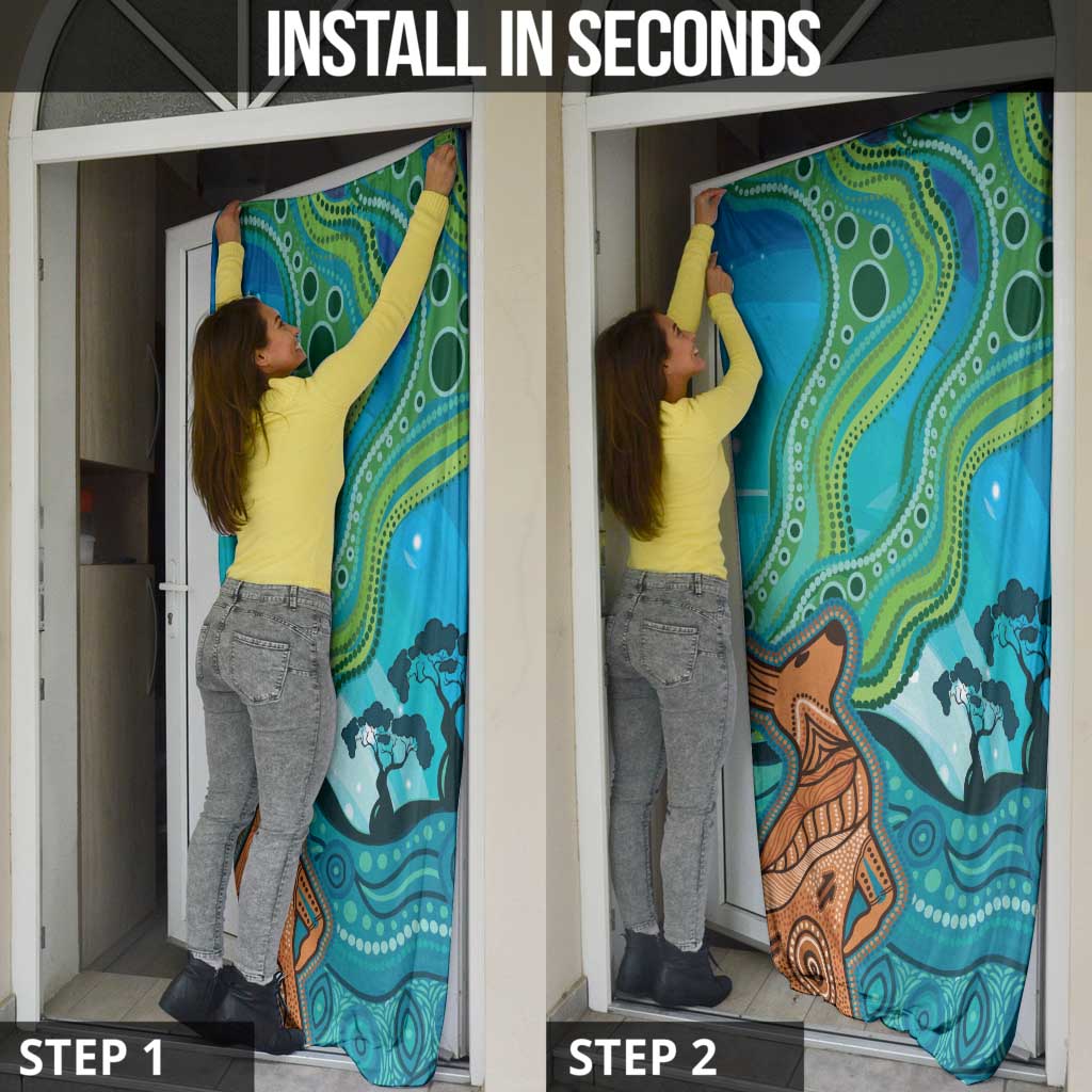 Aussie Aurora Borealis Aboriginal Art Door Cover