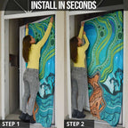 Aussie Aurora Borealis Aboriginal Art Door Cover