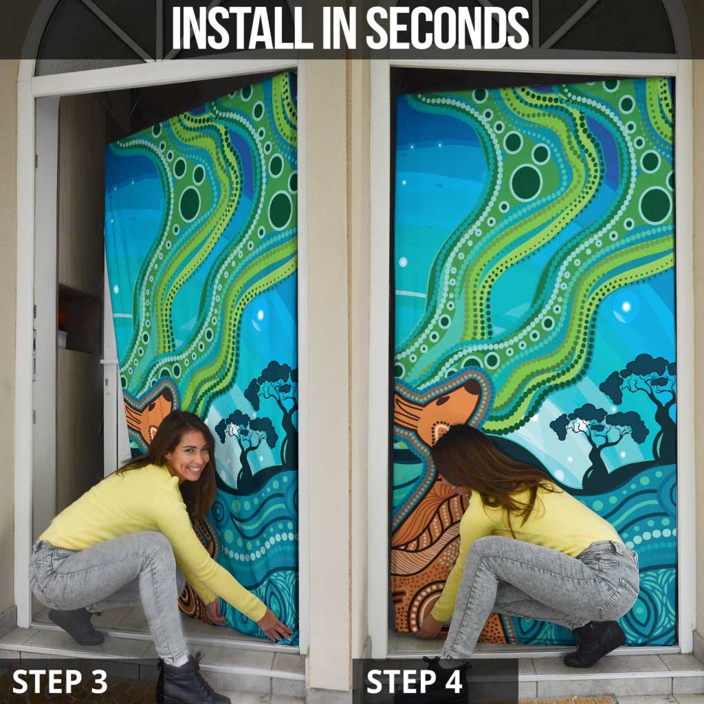 Aussie Aurora Borealis Aboriginal Art Door Cover
