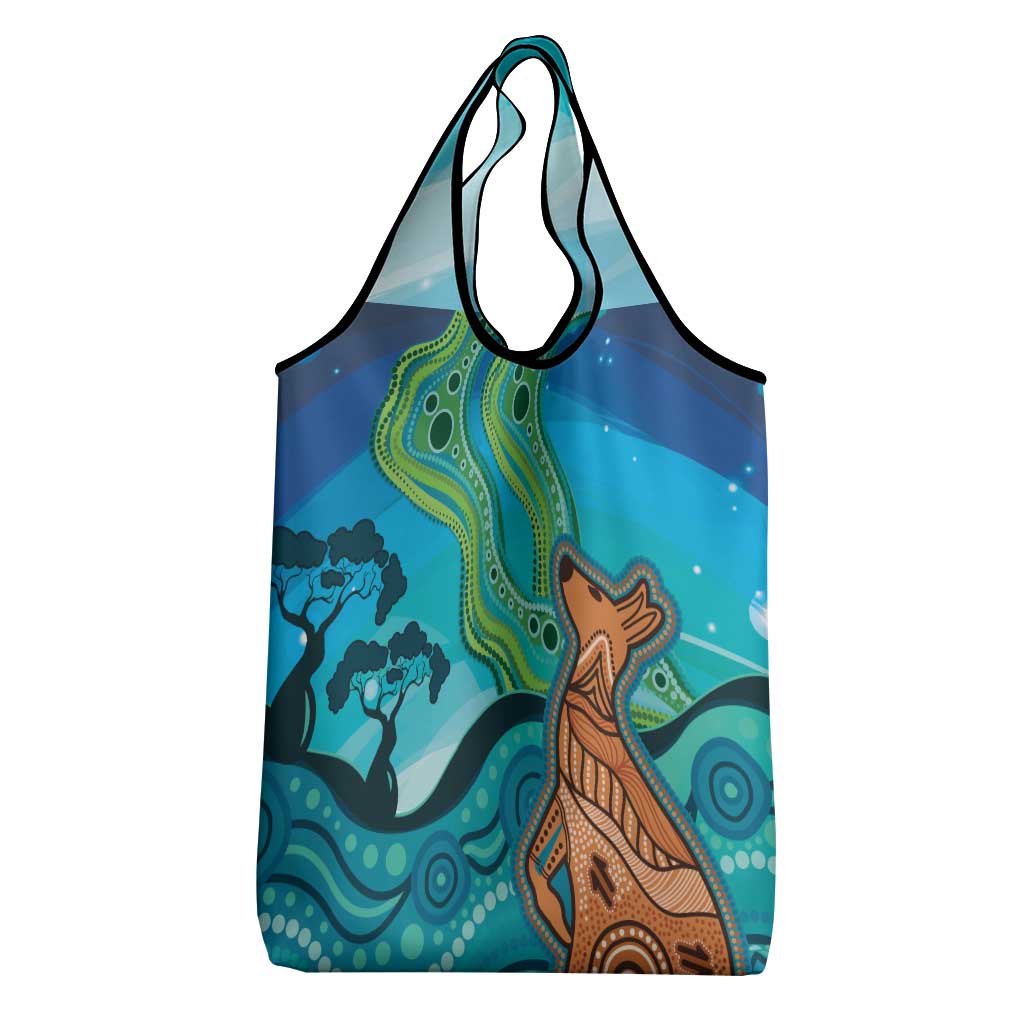 Aussie Aurora Borealis Aboriginal Art Grocery Bag