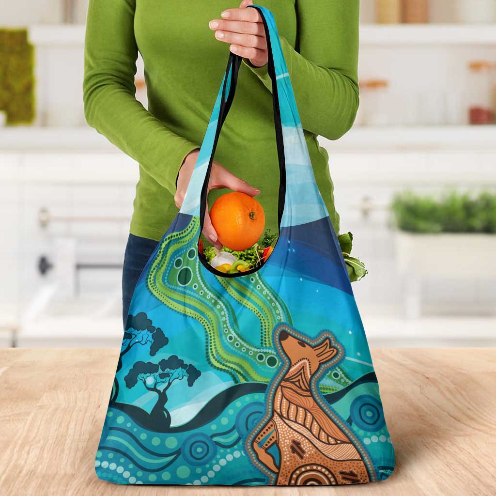 Aussie Aurora Borealis Aboriginal Art Grocery Bag