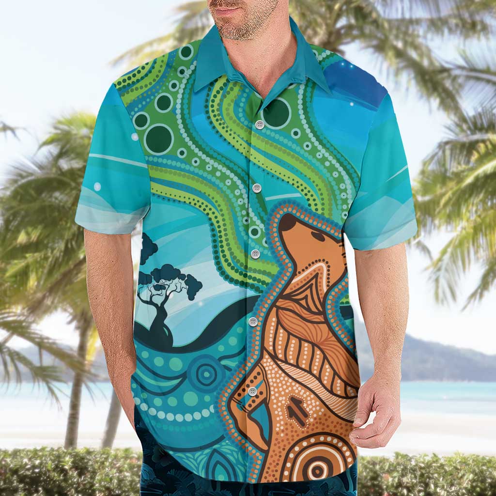 Aussie Aurora Borealis Aboriginal Art Hawaiian Shirt
