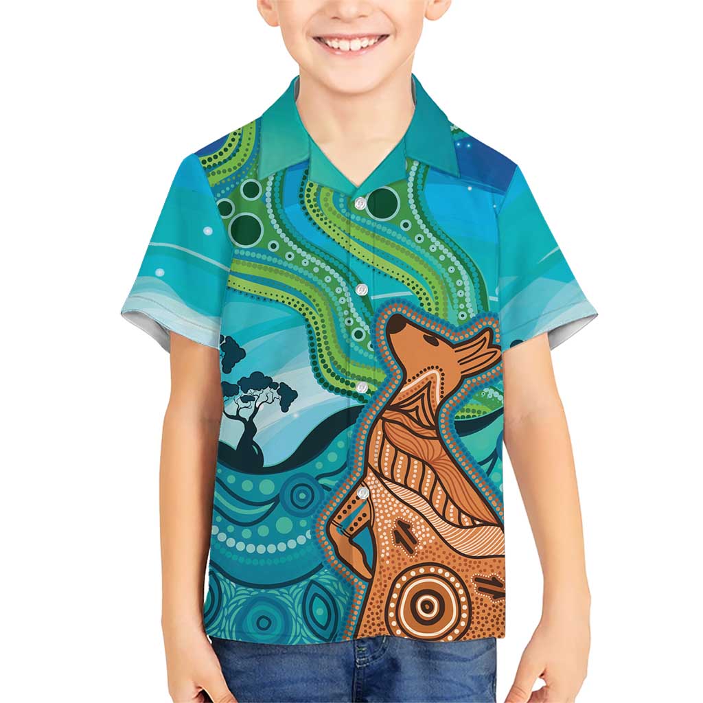 Aussie Aurora Borealis Aboriginal Art Hawaiian Shirt
