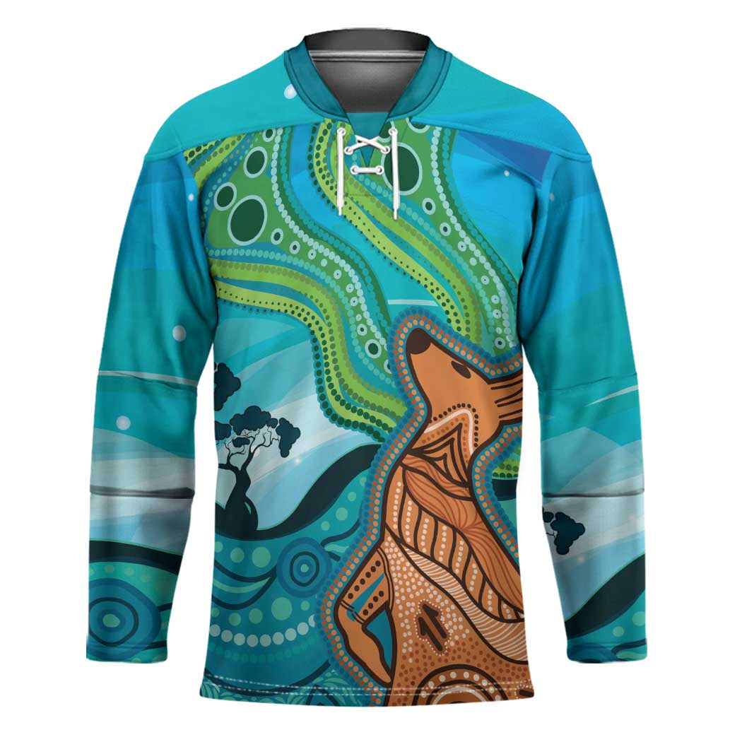 Aussie Aurora Borealis Aboriginal Art Hockey Jersey