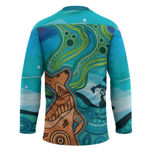 Aussie Aurora Borealis Aboriginal Art Hockey Jersey