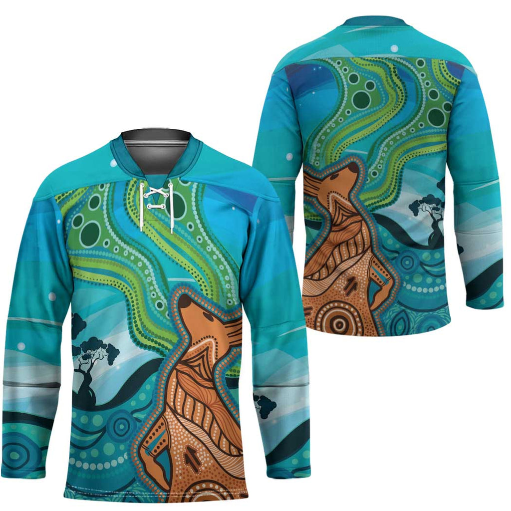 Aussie Aurora Borealis Aboriginal Art Hockey Jersey