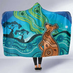 Aussie Aurora Borealis Aboriginal Art Hooded Blanket