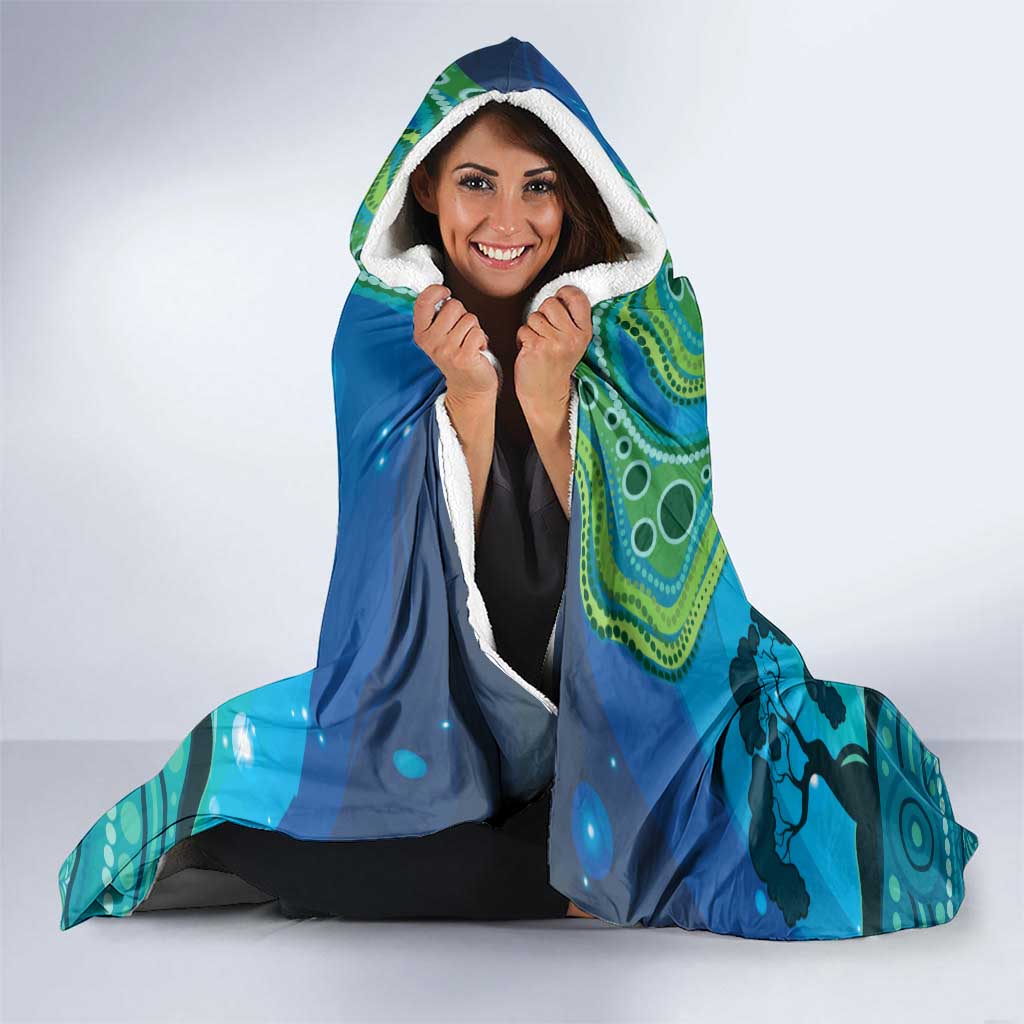 Aussie Aurora Borealis Aboriginal Art Hooded Blanket