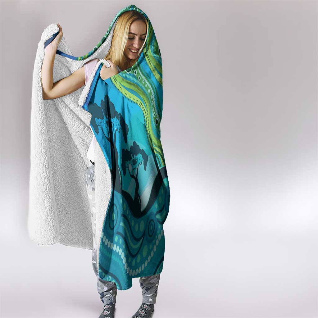 Aussie Aurora Borealis Aboriginal Art Hooded Blanket