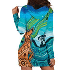 Aussie Aurora Borealis Aboriginal Art Hoodie Dress