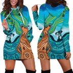 Aussie Aurora Borealis Aboriginal Art Hoodie Dress
