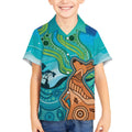 Aussie Aurora Borealis Aboriginal Art Kid Hawaiian Shirt