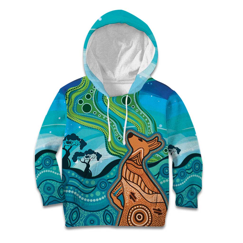 Aussie Aurora Borealis Aboriginal Art Kid Hoodie
