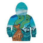 Aussie Aurora Borealis Aboriginal Art Kid Hoodie