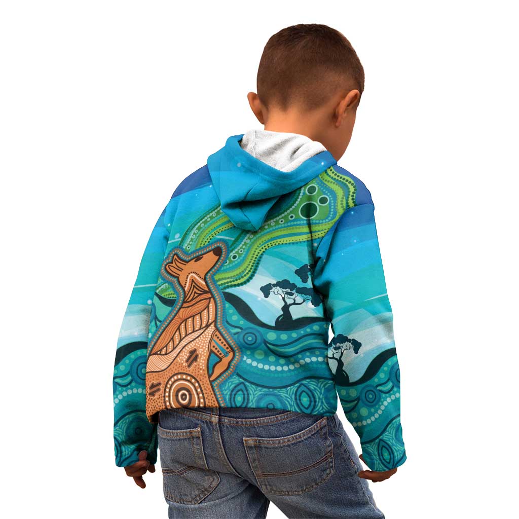 Aussie Aurora Borealis Aboriginal Art Kid Hoodie