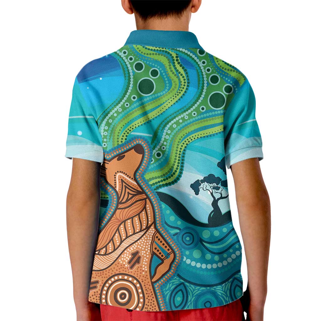 Aussie Aurora Borealis Aboriginal Art Kid Polo Shirt
