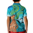 Aussie Aurora Borealis Aboriginal Art Kid Polo Shirt