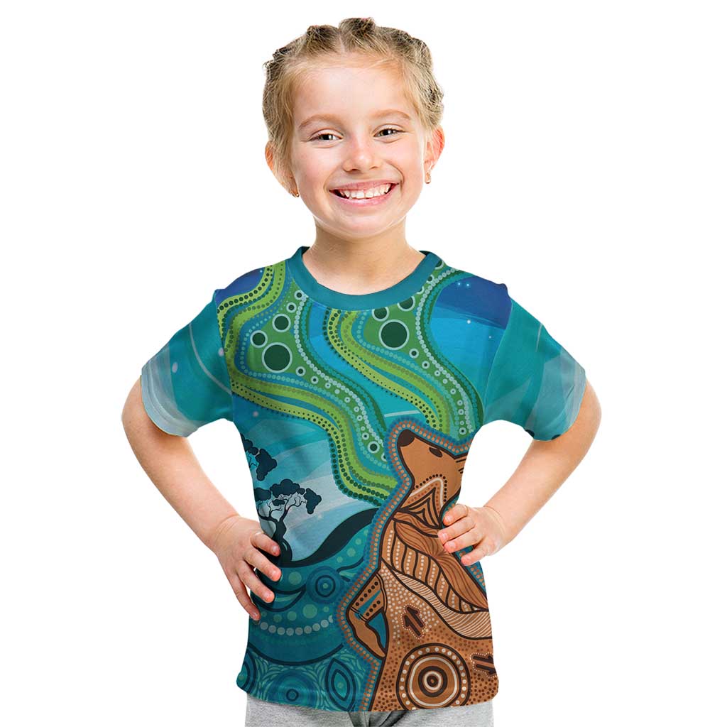 Aussie Aurora Borealis Aboriginal Art Kid T Shirt