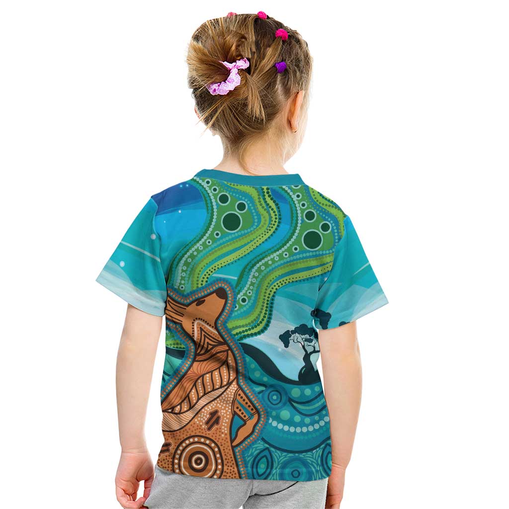 Aussie Aurora Borealis Aboriginal Art Kid T Shirt