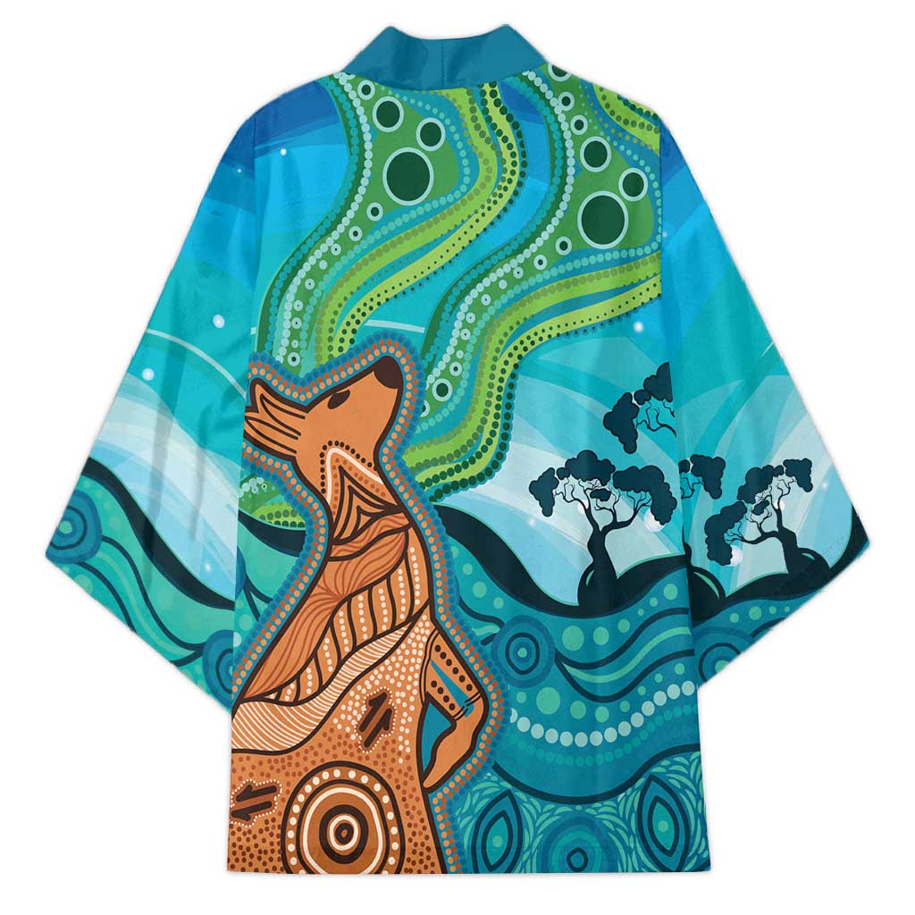 Aussie Aurora Borealis Aboriginal Art Kimono