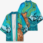 Aussie Aurora Borealis Aboriginal Art Kimono
