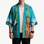 Aussie Aurora Borealis Aboriginal Art Kimono