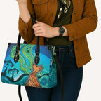 Aussie Aurora Borealis Aboriginal Art Leather Bag