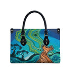 Aussie Aurora Borealis Aboriginal Art Leather Bag