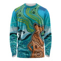 Aussie Aurora Borealis Aboriginal Art Long Sleeve Shirt