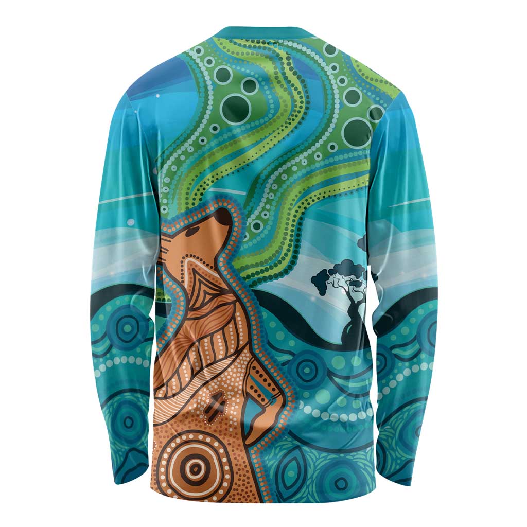 Aussie Aurora Borealis Aboriginal Art Long Sleeve Shirt
