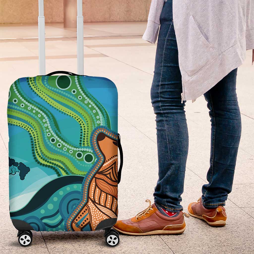Aussie Aurora Borealis Aboriginal Art Luggage Cover