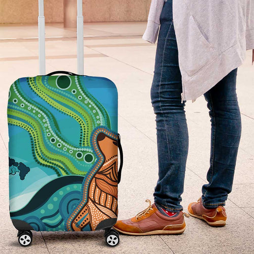 Aussie Aurora Borealis Aboriginal Art Luggage Cover