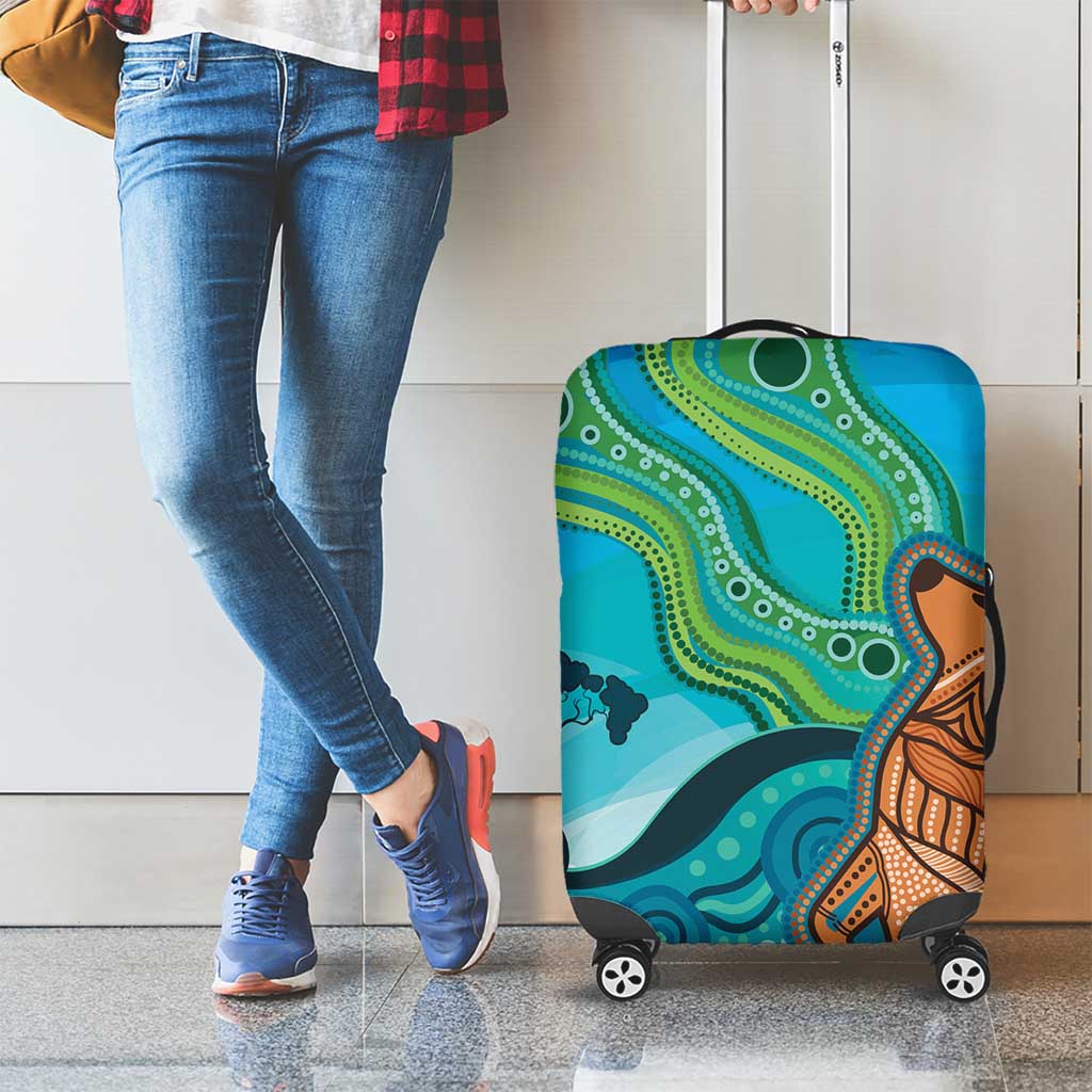 Aussie Aurora Borealis Aboriginal Art Luggage Cover