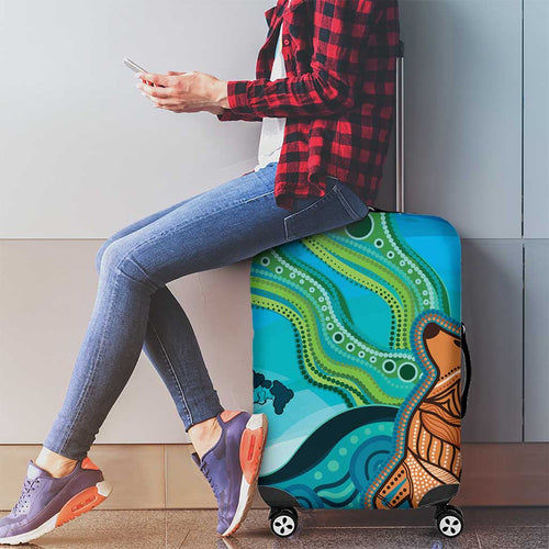 Aussie Aurora Borealis Aboriginal Art Luggage Cover