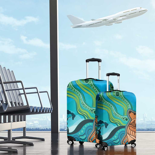 Aussie Aurora Borealis Aboriginal Art Luggage Cover