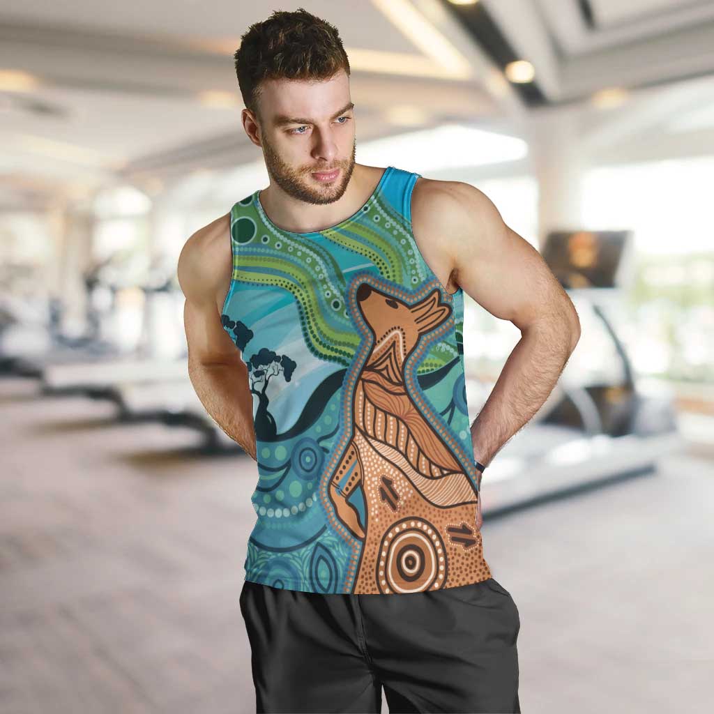 Aussie Aurora Borealis Aboriginal Art Men Tank Top