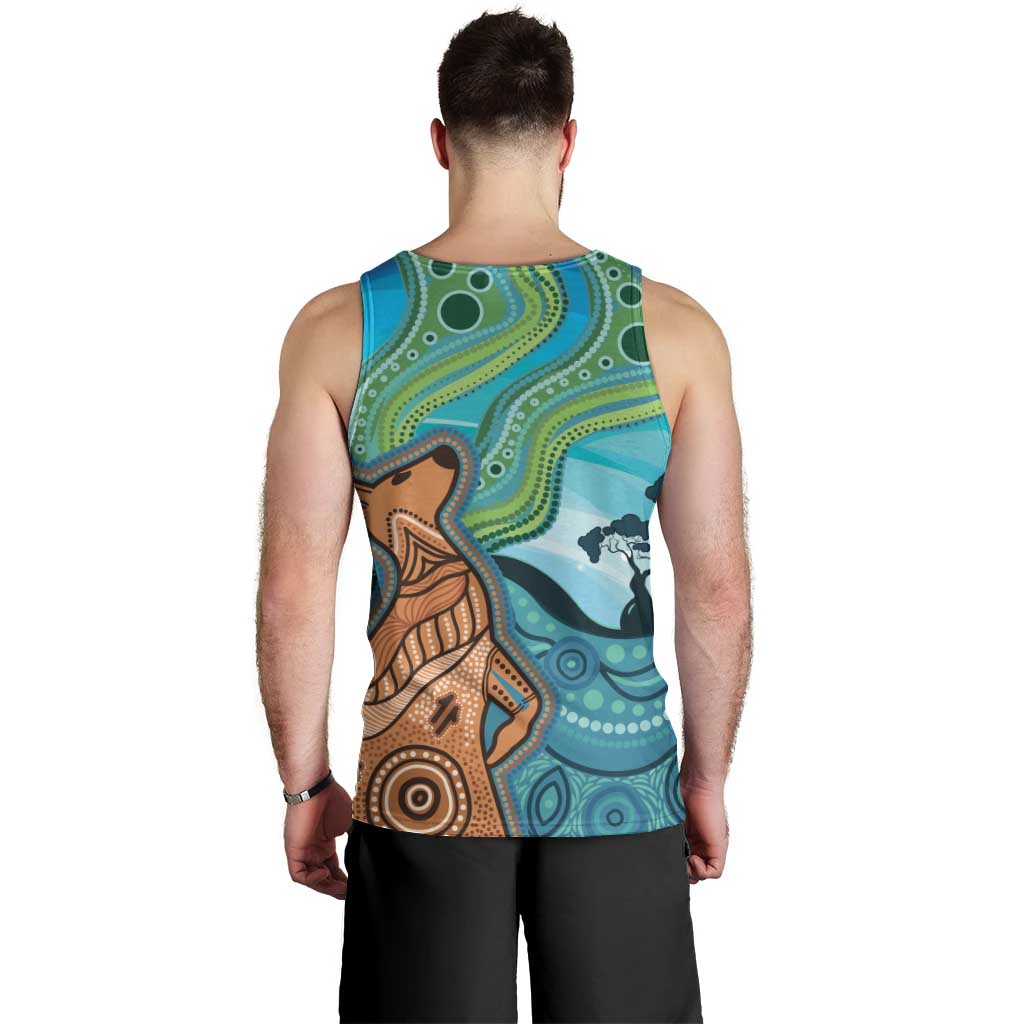 Aussie Aurora Borealis Aboriginal Art Men Tank Top