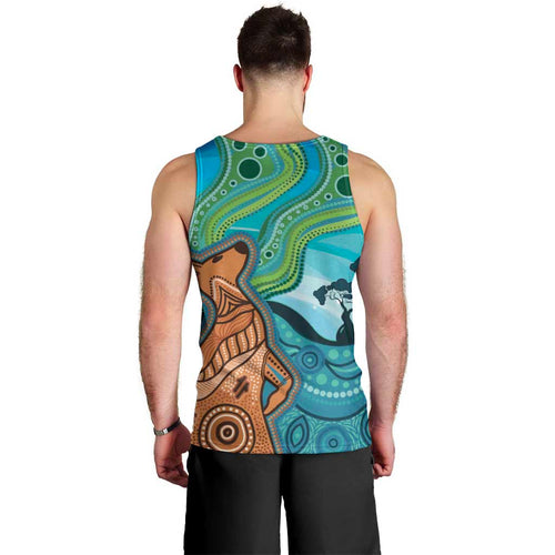 Aussie Aurora Borealis Aboriginal Art Men Tank Top