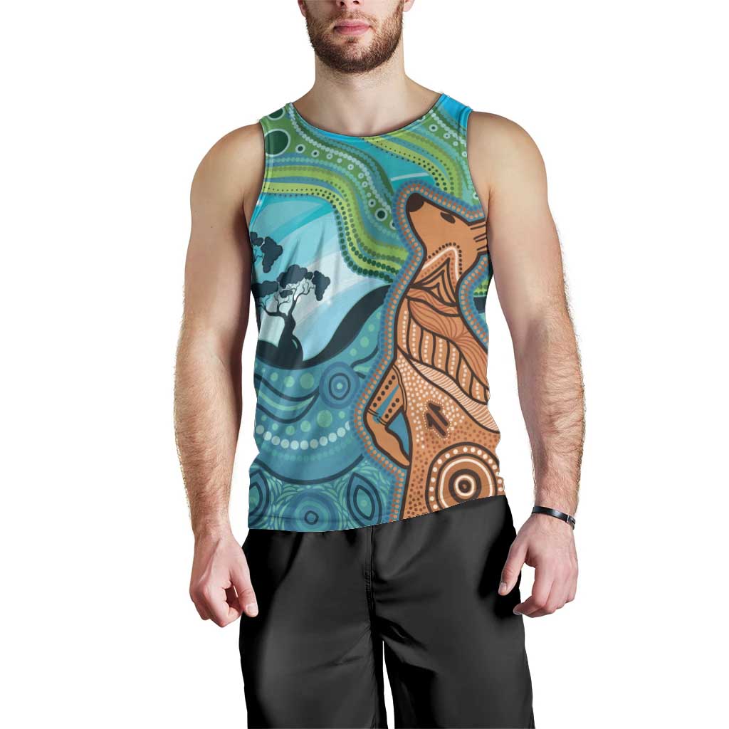 Aussie Aurora Borealis Aboriginal Art Men Tank Top