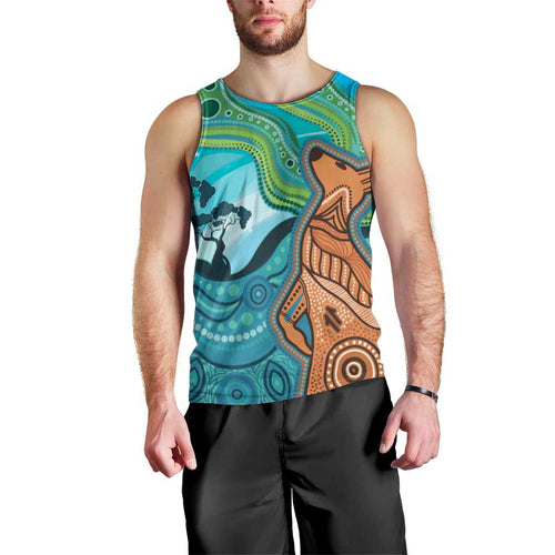 Aussie Aurora Borealis Aboriginal Art Men Tank Top