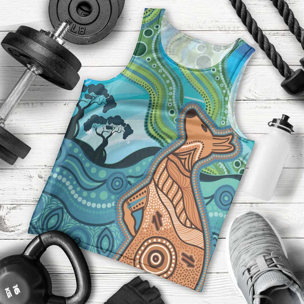 Aussie Aurora Borealis Aboriginal Art Men Tank Top