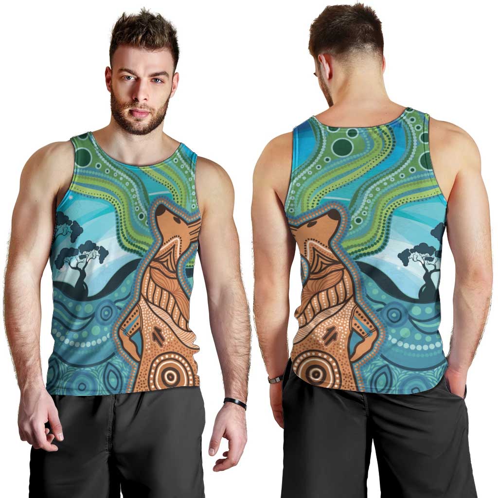 Aussie Aurora Borealis Aboriginal Art Men Tank Top
